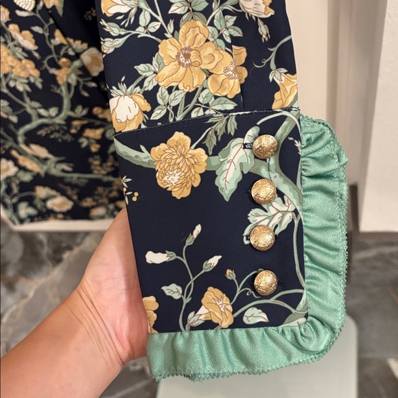 Tuckernuck Floral Dress with Green Trim mini Dress - Picture 3 of 3